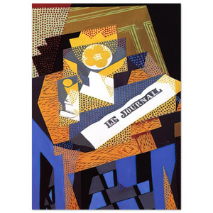 Juan Gris  NEWSPAPER AND FRUIT DISH 1916 Fine Art Poster / Art Print