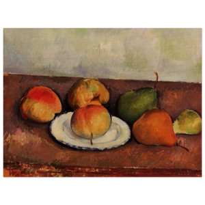 Paul Cezanne  Still Life Plate and Fruit Wood Print