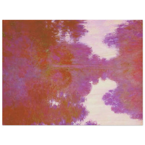 claude monet  Misty Morning on the Seine Mauve Wood Print