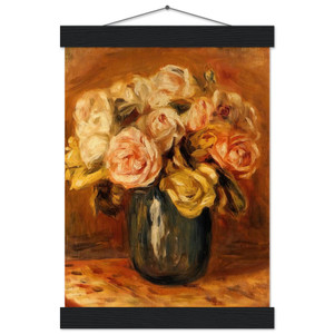 Pierre-Auguste Renoir Roses in a Blue Vase Museum Qual Matte Poster Hanger