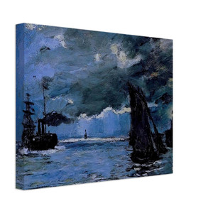 claude monet  Seascape Night Effect Canvas