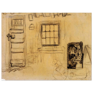 Van Gogh: Cottage Interior & Potato Eaters Sketch Aluminum Print