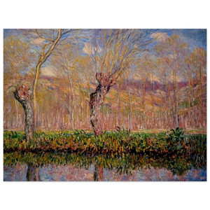 claude monet  The Banks of the River Epte in Springtime Wood Print