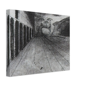 Salvador Dali  LANDSCAPE AFTER DE CHIRICO UNFINISHED Canvas