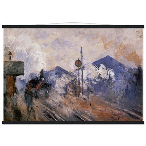 Claude Monet SaintLazare Station Track Coming out Matte Poster with Hanger