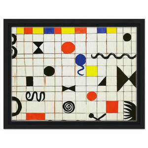 Alexander Calder  GRID WITH SYMBOLS 1966 Framed Canvas