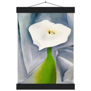 Georgia OKeeffe Calla Lily on Grey Matte Paper Poster with Hanger