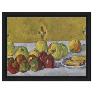 Paul Cezanne  Still life with apples and biscuits Framed Canvas