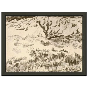 Vincent van Gogh  Field with Bare Tree Premium Metal Framed Art Print / Poster