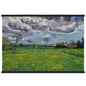 Van Gogh Landscape under a Stormy Sky Matte Paper Poster with Hanger