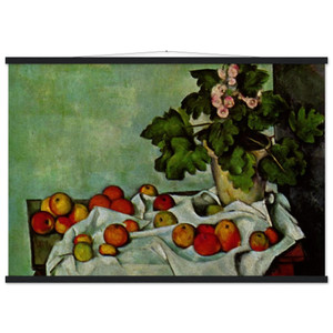 Cezanne Still Life with Apples and Primroses Matte Poster with Hanger