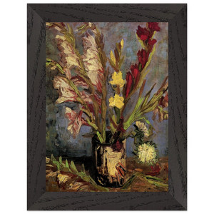Vincent van Gogh  Vase with Gladioli Premium Wooden Framed Art Print / Poster