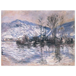 claude monet  The Seine at Port Villez Snow Effect 02 Aluminum Print