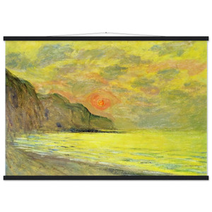 Monet Pourville Sunset Foggy Museum-Quality Matte Paper Poster with Hanger