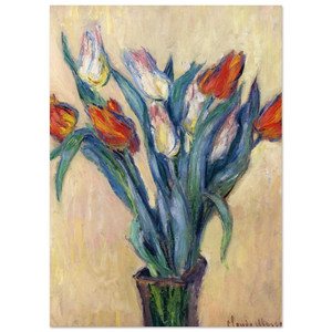 claude monet  Vase of Tulips Fine Art Poster / Art Print