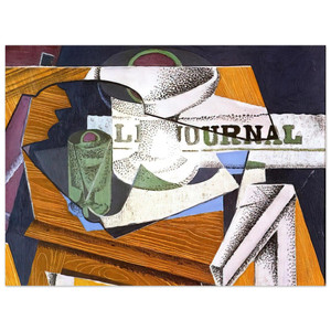 Juan Gris  FRUIT BOWL BOOK AND NEWSPAPER Aluminum Print