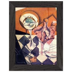 Juan Gris  FRUIT BOWL WITH BOTTLE 1914 Premium Wooden Framed Art Print / Poster