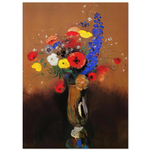 Odilon Redon  WILD FLOWERS IN A LONG NECKED VASE Fine Art Poster / Art Print