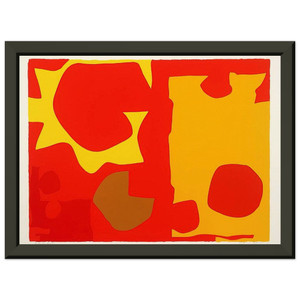 Patrick Heron Six in Light Orange Premium Metal Framed Art Print / Poster