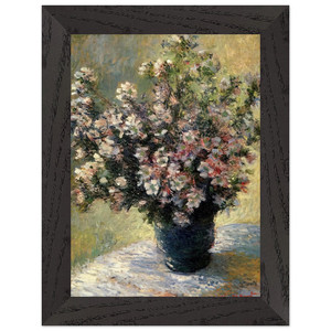 claude monet  VASE OF FLOWERS N3 Premium Wooden Framed Art Print / Poster