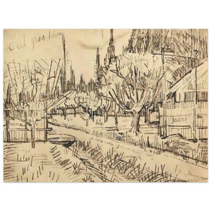 Vincent van Gogh  Orchard Surrounded by Cypresses Aluminum Print