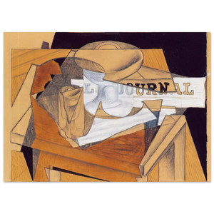 Juan Gris  BOWL GLASS AND NEWSPAPER Fine Art Poster / Art Print