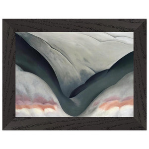 Georgia OKeeffe Black Place Grey Pink Premium Wooden Framed Art Print / Poster
