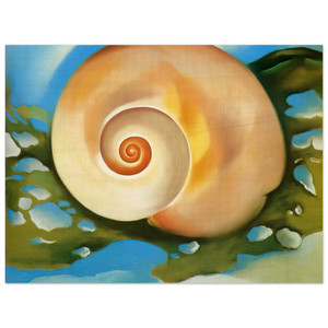 Georgia OKeeffe  Pink Shell with Seaweed Wood Print