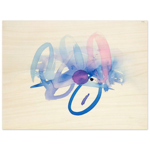 Luis Feito  UNTITLED PURPLE PINK AND BLUE Wood Print