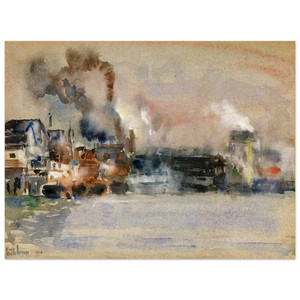 Childe Hassam  Portland Harbor Wood Print