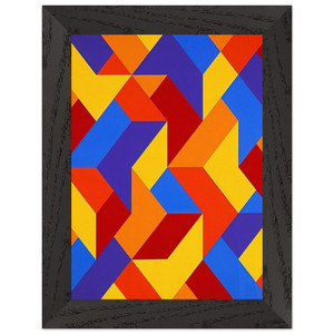 Karl Benjamin  3  1969 Premium Wooden Framed Art Print / Poster