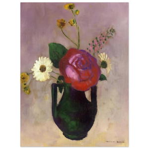 Odilon Redon  ROSE AND DAISY Aluminum Print