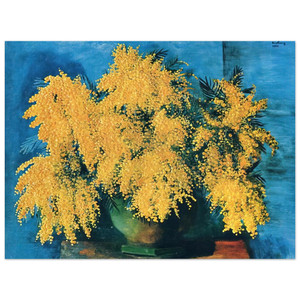 Moise Kisling  VASE OF MIMOSA 1952 Aluminum Print