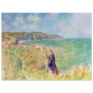 claude monet  Edge of the Cliff at Pourville Aluminum Print