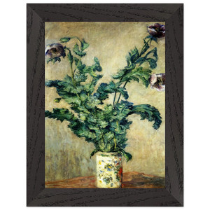 claude monet  Purple Poppies Premium Wooden Framed Art Print / Poster