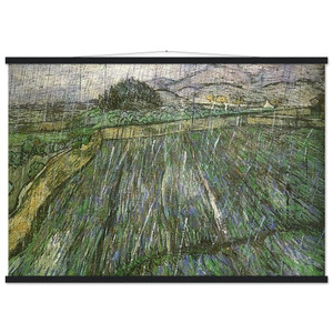 Vincent van Gogh Wheat Field in Rain Matte Poster with Hanger