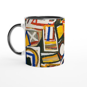 Al Held - Taxi Cab II Ceramic Mug with Color Inside