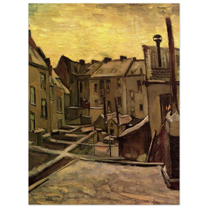 Vincent van Gogh  Backyards of Old Houses in Antwerp in the Snow Wood Print
