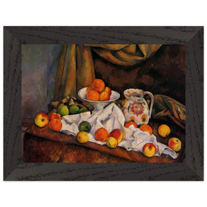 Cezanne Fruit Bowl Pitcher and Fruit Premium Wood Framed Art Print