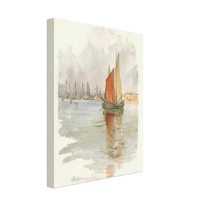 Childe Hassam  Woodboats and Dogana Canvas