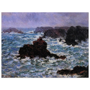 claude monet  BelleIle Rain Effect Aluminum Print