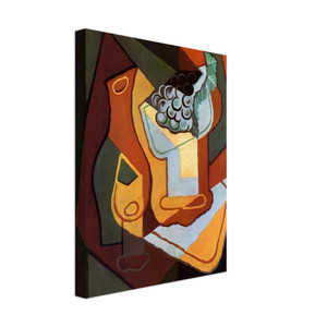 Juan Gris  BOTTLE WINE GLASS AND FRUIT BOWL Canvas