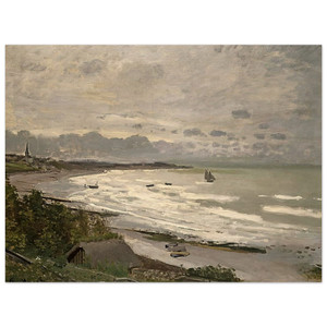 claude monet  The Beach at SaintAdresse Wood Print