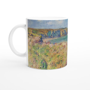 claude monet - Edge of the Cliff at Pourville Ceramic Mug