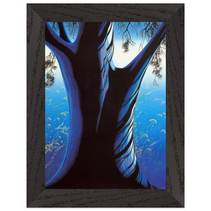 Eyvind Earle  Blue Pine Premium Wooden Framed Art Print / Poster