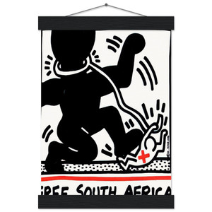 Keith Haring FREE SOUTH AFRICA 1985 N1 Poster with Hanger