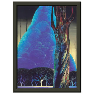 Eyvind Earle  Blue Nocturne Premium Metal Framed Art Print / Poster