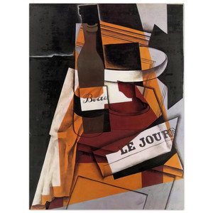 Juan Gris  BOTTLE NEWSPAPER AND FRUIT BOWL 1915 Aluminum Print