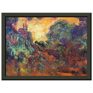 Claude Monet Artists House Rose Garden Premium Metal Framed Art Print / Poster