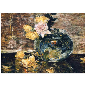 Childe Hassam  Roses in a Vase N1 Fine Art Poster / Art Print
